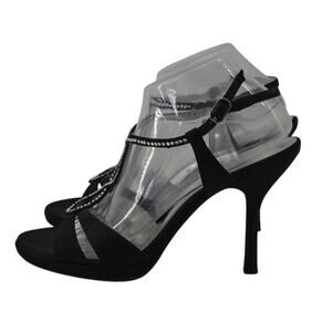 The Touch of Nina Sz 10 Black Satin Mother of the Bride Rhinestone